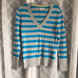 Old Navy Gray V- Neck Ribbed Sweater